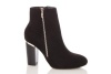 Quiz Ladies Black Faux Suede Zip Ankle Boots - Black Photo