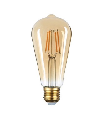 JNC ST64 4W LED Filament Bulb E27 Warm White Amber x 6 Pieces