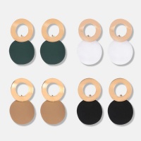 4 Pairs Three Dimensional Metal Wafer Round Earrings for Women