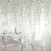 AOOYOU Butterflies and Green Hanging Vines Art Sticker for Wall Decoration Photo