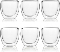 Takemehome Double Wall Glass Transparent Set of 6Picess 350ml