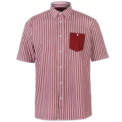 Pierre Cardin Mens Pocket Detail Striped Short Sleeve Shirt SkyWhite Parallel Import