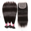 Brazilian Virgin Hair 30 inches 3 bundles 4x4 Closure and free tail comb Photo