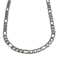 MA VIE Stainless Steel Figaro Chain Men Necklace Silver