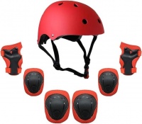 Explopur Kids Helmet And Pads Set 7 1 Adjustable Kids Knee Pads Red