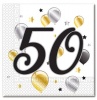 Generic Milestone 50th Birthday Balloon & Stars 2Ply Napkins 33cm x 33cm Photo