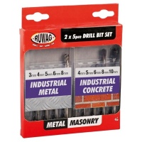 Ruwag Drill Bits Set Metal and Masonry Drill Bit Set 10 Piece