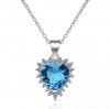 SilverCity Silver Plated Classic Blue Heart Shaped Pendant Necklace Photo