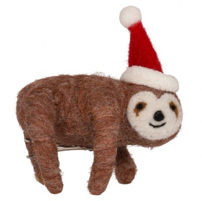 Photo of AK Felt Santa Hat Sloth Clips Christmas Decorations - Pack of 3