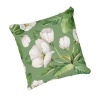 Apple Natural Linen Scatter Cushion - Flower White on Green Photo