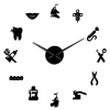 Dentist Tools Decorative DIY Large Wall Clock for Living Room - Silver Photo