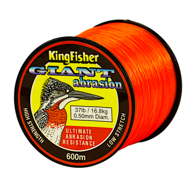 Photo of Kingfisher Giant Abrasion Nylon Fishing Line .50MM 16.8KG/37LB Colour Orange 600M Spool