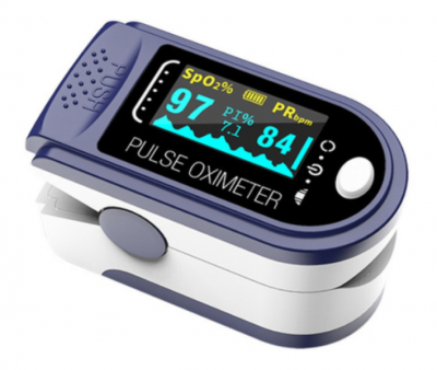 Oximeter Fingertip Pulse Oxygen Sensor with Perfusion Index Blue
