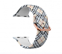 Apple Luxury Beige Plaid Design Watch Strap Band 44mm 42mm