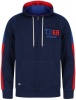 Tokyo Laundry - Mens Asmodeus Brushback Fleece Zip Through Hoodie with Contrast Sleeve Panels in Light Grey Marl Photo
