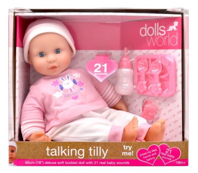Photo of Dollsworld Talking Tilly Baby Big Doll 46cm