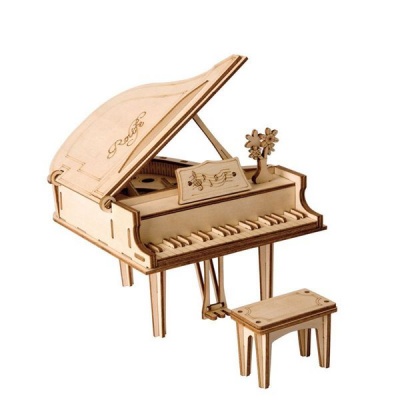 Photo of Robotime Wooden Grand Piano - 74 Pieces