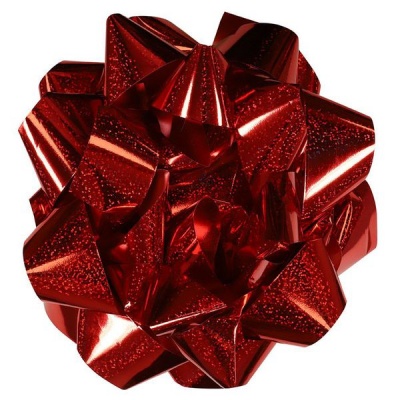 Photo of AK Christmas Wrapping - Extra Large Red Holographic Self-Adhesive Bow