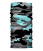Kids Sized Face-Neck Warmer Bandana Face Shield Camo Aqua Blue Photo