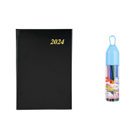 A5 Professional Hardcover 2024 Diary Planner 12 Felt Tip Marker Pens