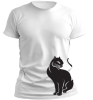 PepperSt Men's White T-Shirt - Black Cat Template Photo