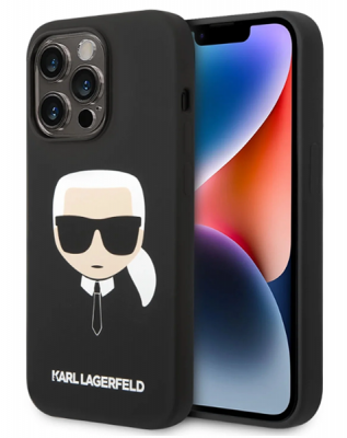 Karl Lagerfeld Silicone Black Case Karl Head Logo Iphone 14 Pro Max