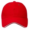 PepperSt Sandwich Peak Cap - Red with White detail Photo