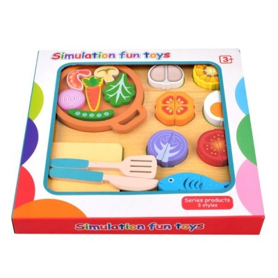 Kids Pretend Play Mini Simulation Wooden Magnetic Vegetable Cutting Toy Set