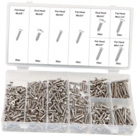 Duratool Assorted Head Screw Set Flat Oval Pan Imperial