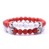 Argent Craft Red Jasper & Howlite Complete Set with Crowns Bracelets Photo
