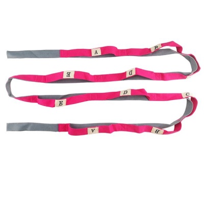 Photo of 10-Loop Yoga Fitness Resistance Exercise Stretching Strap - Rose Red