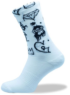 Photo of Grumpy Monkey Graffiti White Sock