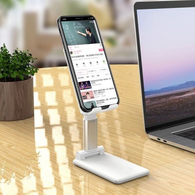 Photo of Adjustable Folding Aluminum Desktop Stand For Mobile Phones /Tables - White
