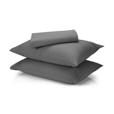 Luscious Living Pillow Cases Twin Pack Microfibre Continental Grey