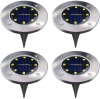Solar Powered 8 Bead Flat to Ground LED Outdoor Disc Lights Photo