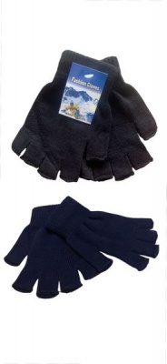 Fashion Gloves Fingerless Gloves Set of 2 Pair Black and Navy Color