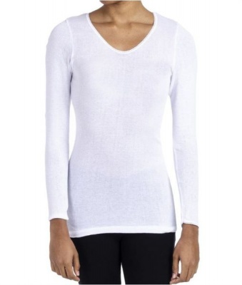 Photo of Camille Ladies White Long Sleeve Thermal Spencer 2 Pack