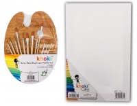 Art Craft Paint Palette 12 pieces Brushes A3 Wood Mounted Canvas