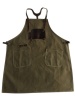 Vivace -Professional Heavy Duty Canvas & 100% Leather Utility Apron - Olive Photo