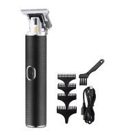 Professional Men Hair Clipper T Blade Rechargeable Textured Black
