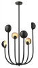 Bright Star Lighting 6 Light Black Chandelier with Inwards Facing Dome Covers Photo