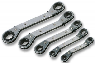 Photo of Duratool D00227 Offset Ratchet Ring Spanner Set Metric 5 Pieces