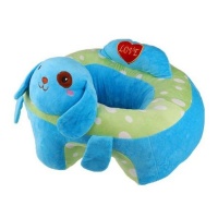 Baby Plush Dog Design Support Seat Sofa Chair Blue