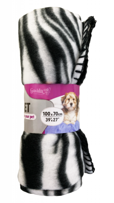 Photo of Grovida Pet Blanket Polar Fleece - Zebra Print