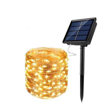 Photo of SOLAROCO 20 m LED Outdoor Solar Silver Copper String Fairy Light 200 LED Warm White