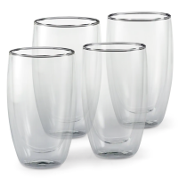 Value Pack Of 4 x 450ml Exquisite High Double Walled Borosilicate Glass