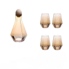 Set of 5 Glass Decanter & Whiskey Glass - Brown Photo