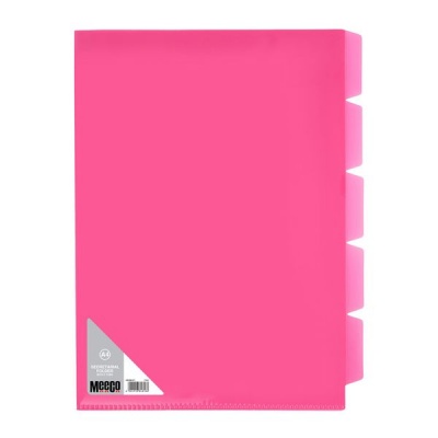 Meeco Secretarial Folder with 5 Tabs A4 Pink
