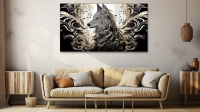 Canvas Wall Art Spiritual Symphony Wolf Abstract HD0182