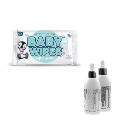Photo of Beare Snow Soft Beare Baby Wipes 20 x 60 and Scentech Sanitizer Pump Spray Combo